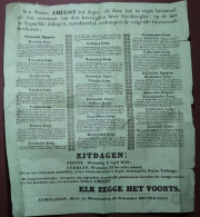 ASPER 9 APRIL 1845 AFFICHE VERKOOP NOTARIS AMELOT TE ASPER   54 X 48 CM GEBRUIKTE AFFICHE   ZIE AFBEELDINGEN - Gavere