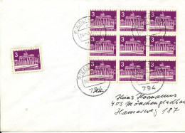 Germany Berlin Cover Sent 24-4-1967 With 10 Of The Same Stamp Block Of 9 + Single - Briefe U. Dokumente