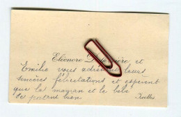 IXELLES Bruxelles - Carte De Visite Ca. 1930, Eléonore Delferrière Et Emilie, Pour Famille Gérardy Warland - Visitenkarten