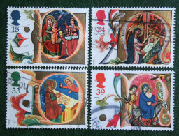 Natale Weihnachten Xmas Noel Mi 1367 1368 1370 1371 1991 Used Gebruikt Oblitere ENGLAND GRANDE-BRETAGNE GB GREAT BRITAIN - Gebraucht