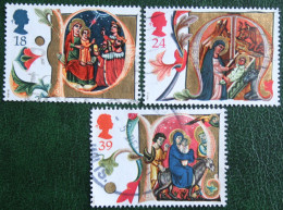 Natale Weihnachten Xmas Noel Mi 1367 1368 1371 1991 Used Gebruikt Oblitere ENGLAND GRANDE-BRETAGNE GB GREAT BRITAIN - Usados