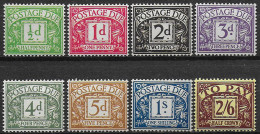 1937-38 Gran Bretagna Segnatasse 8v. MNH Unif N. 24/31 - Otros & Sin Clasificación