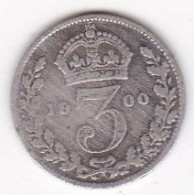 Grande Bretagne 3 Pence 1900 Victoria, En Argent, KM# 777 - F. 3 Pence