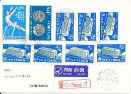 Romania Registered Cover Sent To Denmark 13-2-1981 - Lettres & Documents