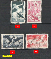 Poste Aérienne Oblitérés : N° 16-17-18-19  (lot 19) - 1927-1959 Matasellados