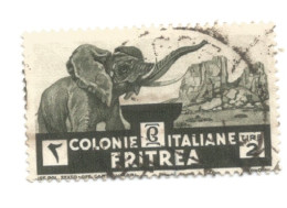 (COLONIE E POSSEDIMENTI) 1933, ERITREA, SOGGETTI AFRICANI, 2L - 1 Francobollo Usato (CAT. SASSONE N.210) - Erythrée