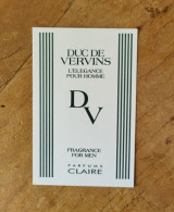 Carte Claire (houbigant) Duc De Vervins - Modern (from 1961)