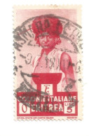 (COLONIE E POSSEDIMENTI) 1933, ERITREA, SOGGETTI AFRICANI, 5L - 1 Francobollo Usato (CAT. SASSONE N.211) - Erythrée