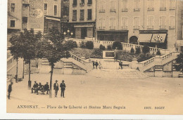 07 // ANNONAY  Place De La Liberté Et Statue Marc Seguin Edit Bogey - Annonay
