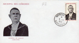 Comores 078 Fdc Charles De Gaulle - De Gaulle (General)