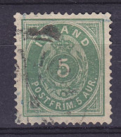 Iceland 1882 Mi. 5 , 5 Aur Ziffer Mit Krone Im Oval Perf. 14 !! (o) (2 Scans) - Gebraucht