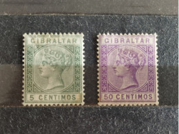 Gibraltar 1889 - 96 5 Y 50 Céntimos. Nuevos * MH - Gibilterra