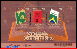 Ref. BR-V2024-01 BRAZIL 2024 - FIRST BRAZILIAN CONSTITUTION, 200 YEARS, BOOKS, HISTORY, 3V, S/S MNH - Ungebraucht
