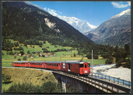 Furka - Oberalp Bahn Bei Fiesch, Blick Ins Fieschertal Wännenhorn  -  Used 2 Scans For Condition.(Originalscan !!) - Eisenbahnen