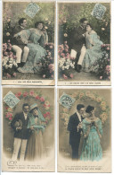 LOT 5 CPA Fantaisies Voyagé 1905 / 06  * Couples Amoureux La 5e Souvenez Vous Femme Ombrelle - Couples