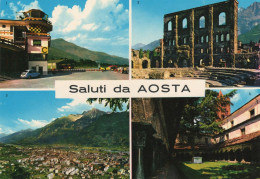 CARTOLINA  1975 ITALIA AOSTA SALUTI VEDUTINE Italy Postcard ITALIEN Ansichtskarten - Gruss Aus.../ Gruesse Aus...