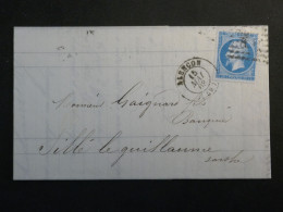 DN 4 FRANCE  LETTRE  " MAI 68  "!  PETIT BUREAU ALENCON A SILLé  + N°22 VOISIN  +AFF. INTERESSANT++++ - 1849-1876: Classic Period