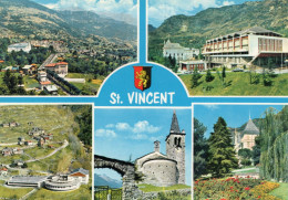 CARTOLINA 1975 ITALIA AOSTA ST. VINCENT SALUTI VEDUTINE Italy Postcard ITALIEN Ansichtskarten - Gruss Aus.../ Gruesse Aus...