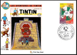 ALGERIA 2015 TINTIN, Mexico, Prisoners Of The Sun, Tribe, God, Captain Haddock, Snowy Dog FDC (**) - Algeria (1962-...)