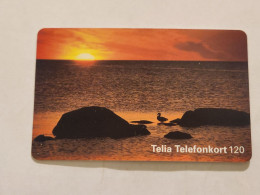 SWEDEN-(SE-TEL-120-0042)-Bird A Sunset-(38)(Telefonkort 120)(tirage-100.000)(1183649)-used Card+1card Prepiad Free - Sweden