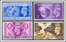 KGVI SG495-498 1948 Olympic Games Stamp Set Unmounted Mint Hrd2d - Ungebraucht