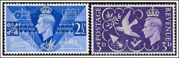 KGV1 1946 Victory SG 491-492 Unmounted Mint Hrd2a - Neufs