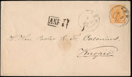 Finland Abo Turku 20P Postal Stationery Cover Mailed To Kuopio 1885. Russia Empire - Storia Postale