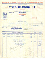 FACTURE.13.SALON DE PROVENCE.RAFFINERIE D'HUILES MINÉRALES & GRAISSES.Ets.STARDING-MOTOR OIL. - Automobile