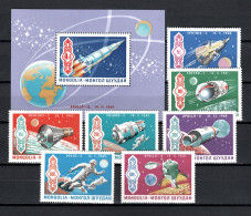 Mongolia 1969 Space History Set Of 7 + S/s MNH - Asia