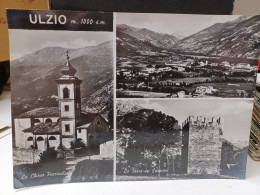 Cartolina Ulzio Prov Torino ,chiesa Parrochiale,la Torre Dei Saraceni 1953 - Altri Monumenti, Edifici