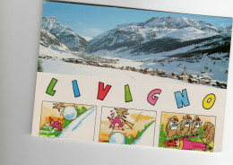 CARTOLINA ITALIA SONDRIO LIVIGNO  SALUTI VEDUTINE Italy Postcard ITALIEN Ansichtskarten - Gruss Aus.../ Grüsse Aus...