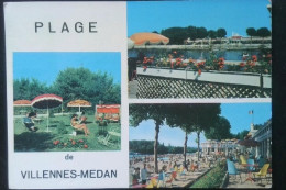 ► Cpsm  78 - VILLENNES Sur SEINE -  MEDAN - La Plage Multi-vues - Villennes-sur-Seine