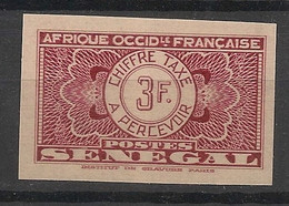 SENEGAL - 1935 - Taxe TT N°YT. 31a - 3f Lilas - VARIETE Non Dentelé / Imperf. - Neuf Luxe ** / MNH / Postfrisch - Strafport