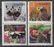 SALVADOR - N°1483/6 ** (2001) Chiens , Chats , Oiseaux - - Salvador