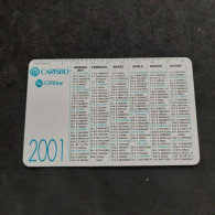 Calendarietto 2001 Cassa Risparmio Di Bologna.Condizioni Eccellenti. Plastificato. - Klein Formaat: 2001-...