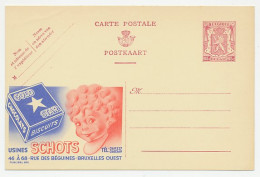 Publibel - Postal Stationery Belgium 1946 Biscuits - Chocolate - Gold Star - Food