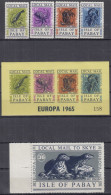 INSEL PABAY (Schottland), Nichtamtl. Briefmarken, 1 Block + 5 Marken, Postfrisch **, Europa 1965, Krebstiere, Robben - Schottland