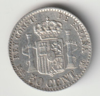 ESPANA 1880: 50 Cent., Silver, KM 685 - Other & Unclassified