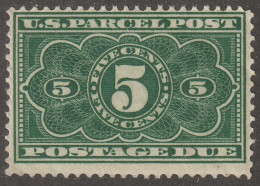 USA, Stamp, Scott#JQ3, Mint, Never, Hinged, Parcel Post, 5 Cents, Green, - Parcel Post & Special Handling