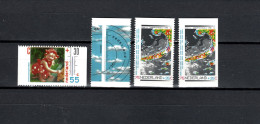 Netherlands 1990 Space, Meteorology 4 Stamps From Stamp Booklet MNH - Europe