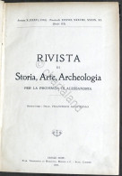 Rivista Di Storia Arte Archeologia Prov. Di Alessandria Anno XXXV Completo 1926 - Sonstige & Ohne Zuordnung