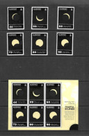 ALDERNEY COLLECTION. 2017 COASTAL ECLIPSES. SET OF 6 AND MINIATURE SHEET. UNMOUNTED MINT. - Alderney