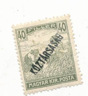 Timbres - Hongrie - 1918-1919 - Koztarsasag - 40 F. - - Unused Stamps