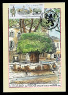 FRANCE (2024) Carte Maximum Card - Salon Philatélique De Printemps Salon-de-Provence - Fontaine Moussue, Blason - 2020-…