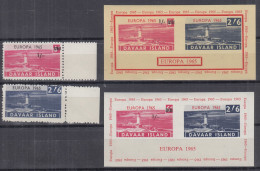 INSEL DAVAAR (Schottland), Nichtamtl. Briefmarken, 2 Blöcke + 2 Marken, Postfrisch **, Europa 1965, Leuchtturm - Schottland