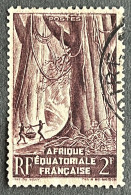 FRAEQ0217U1 - Local Motives - Equatorial Rainforest - 2 F Used Stamp - AEF - 1947 - Oblitérés