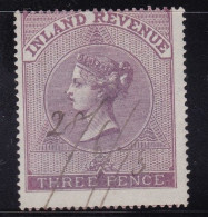 GB Victoria Fiscal/ Revenue Inland Revenue 3d Lilac Good Used Barefoot 3 - Fiscali