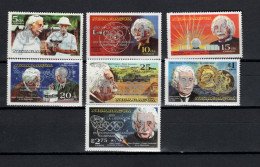 Nicaragua 1980 Space, IYC, Olympic Games Moscow Set Of 7 With Silver Overprint On Albert Einstein MNH - Amérique Du Nord