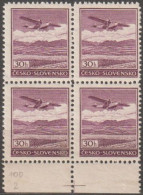 09/ Pof. 0B, Border 4-block With Measuring Cross, From Print Plate 2 (100 Pcs) - Unused Stamps