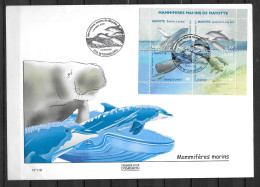 2005 - 173 à 176 - FDC - Baleine, Dauphin, Cachalot, Dugong - 10 - Autres & Non Classés